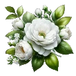 Bottom left corner floral arrangement