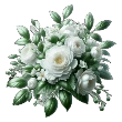 Bottom right corner floral arrangement